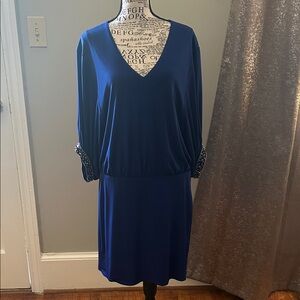 Laundry By Shelli Segal Royal Blue Long Sleeve Dress